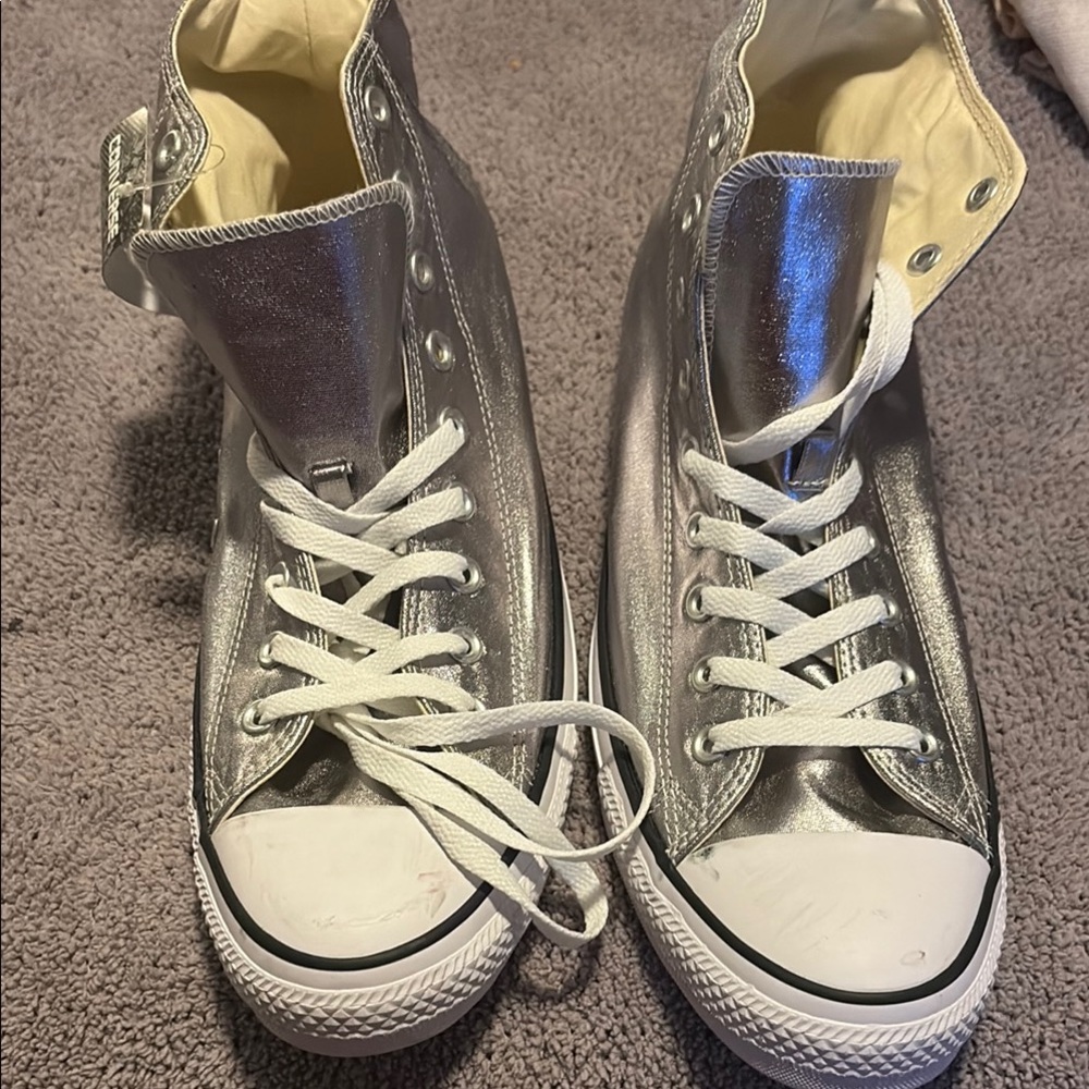Converse Silver High-Top Sneakers